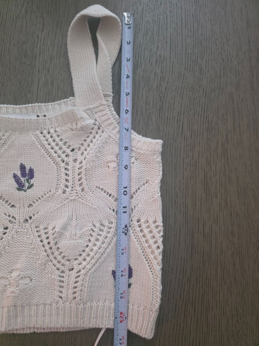 Pink Rose 2 Piece Embroidered Cardigan Open Knit Sweater Tank Set S EUC - Picture 8 of 13